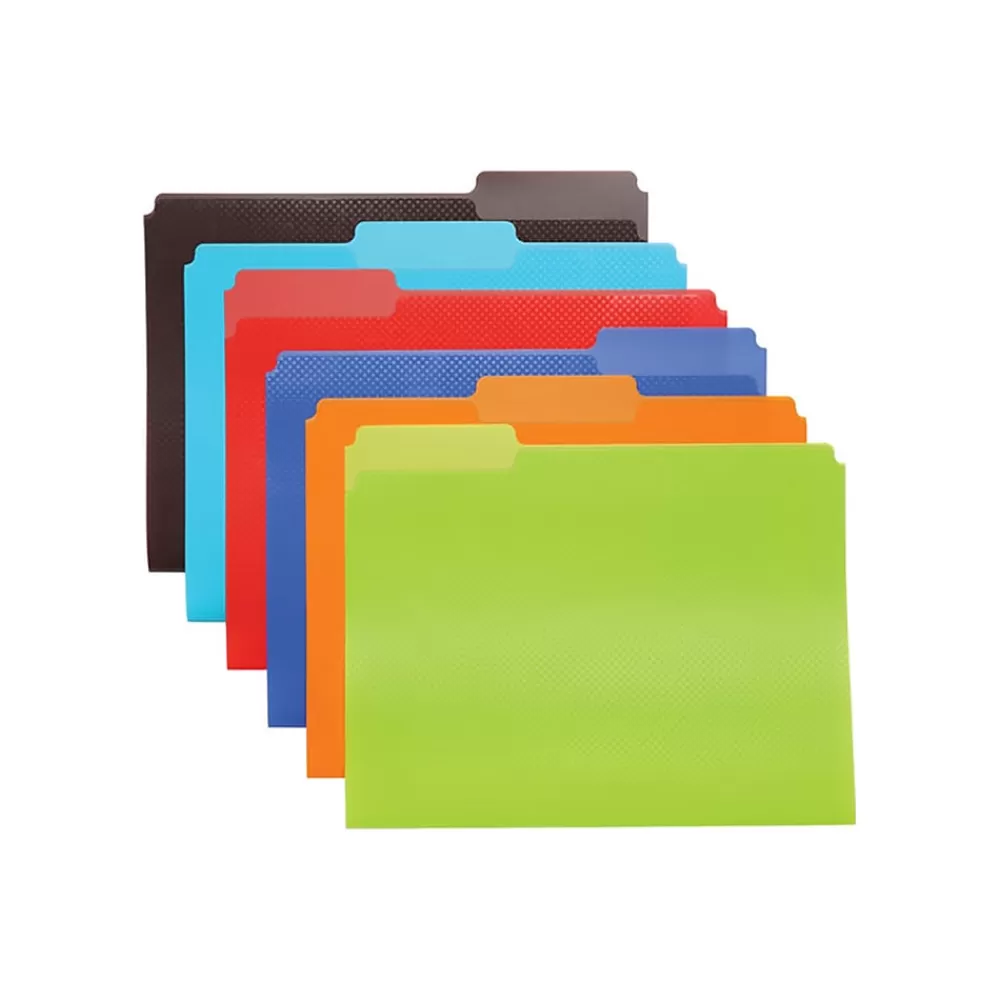 Oxford File Folders<Poly File Folders, 1/3-Cut Tab, Letter-Size, Assorted Colors, 24/Pack (52004)