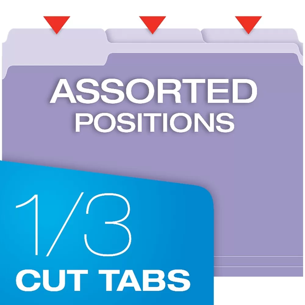Oxford File Folders<Recycled File Folder, 1/3-Cut Tab, Letter Size, , 100/Box (1521/3LAV)