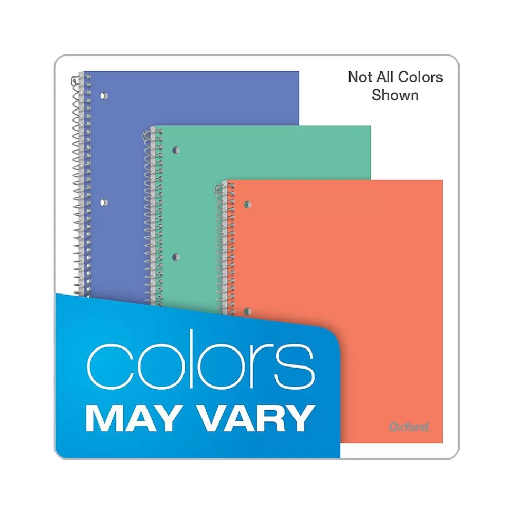 Oxford Subject Notebooks<1-Subject Notebooks, 8.5" x 11", College Ruled, 100 Sheets, Assorted Colors (10590)