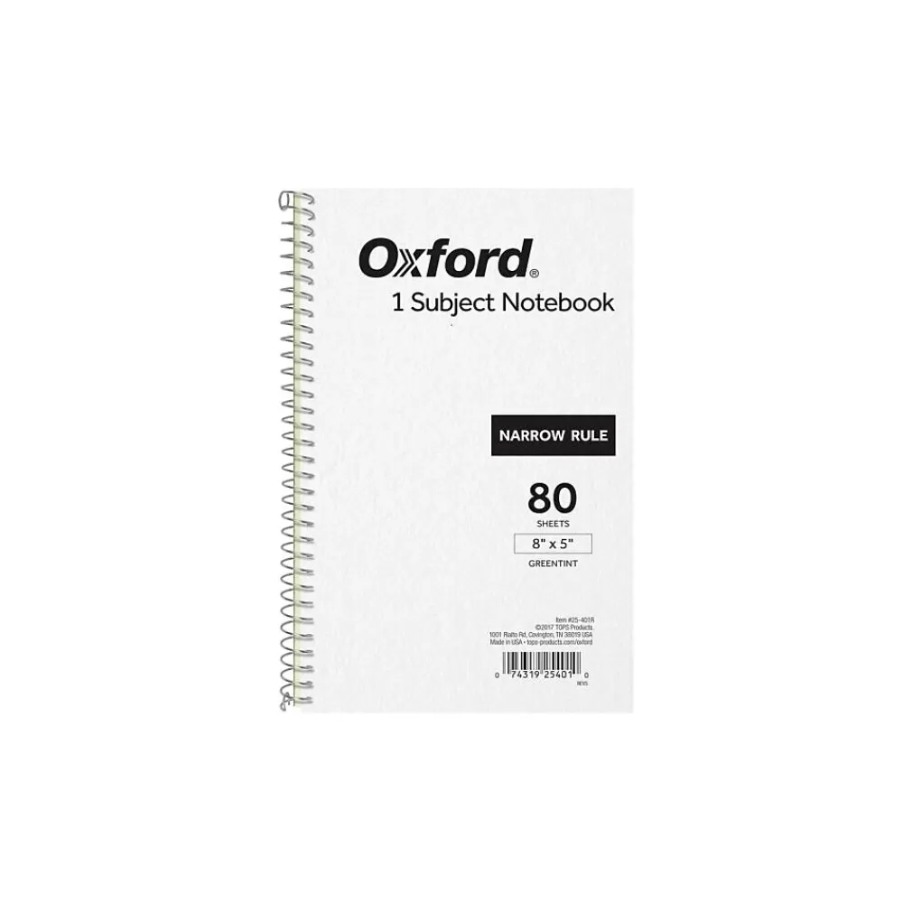 Oxford Subject Notebooks<1-Subject Notebooks, 5" x 8", Narrow Ruled, 80 Sheets, Gray (25-401R)