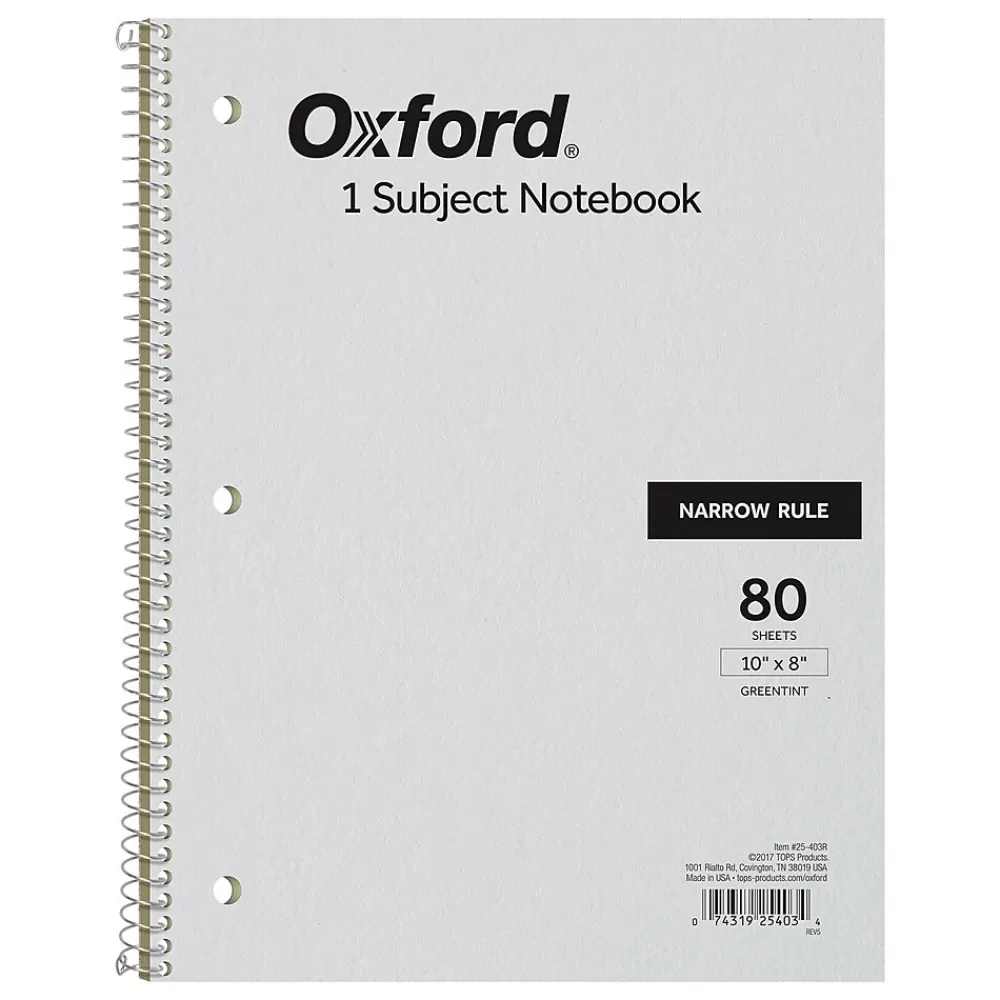 Oxford Subject Notebooks<1-Subject Notebooks, 8" x 10", Narrow Ruled, 80 Sheets, Kraft (25-403R)