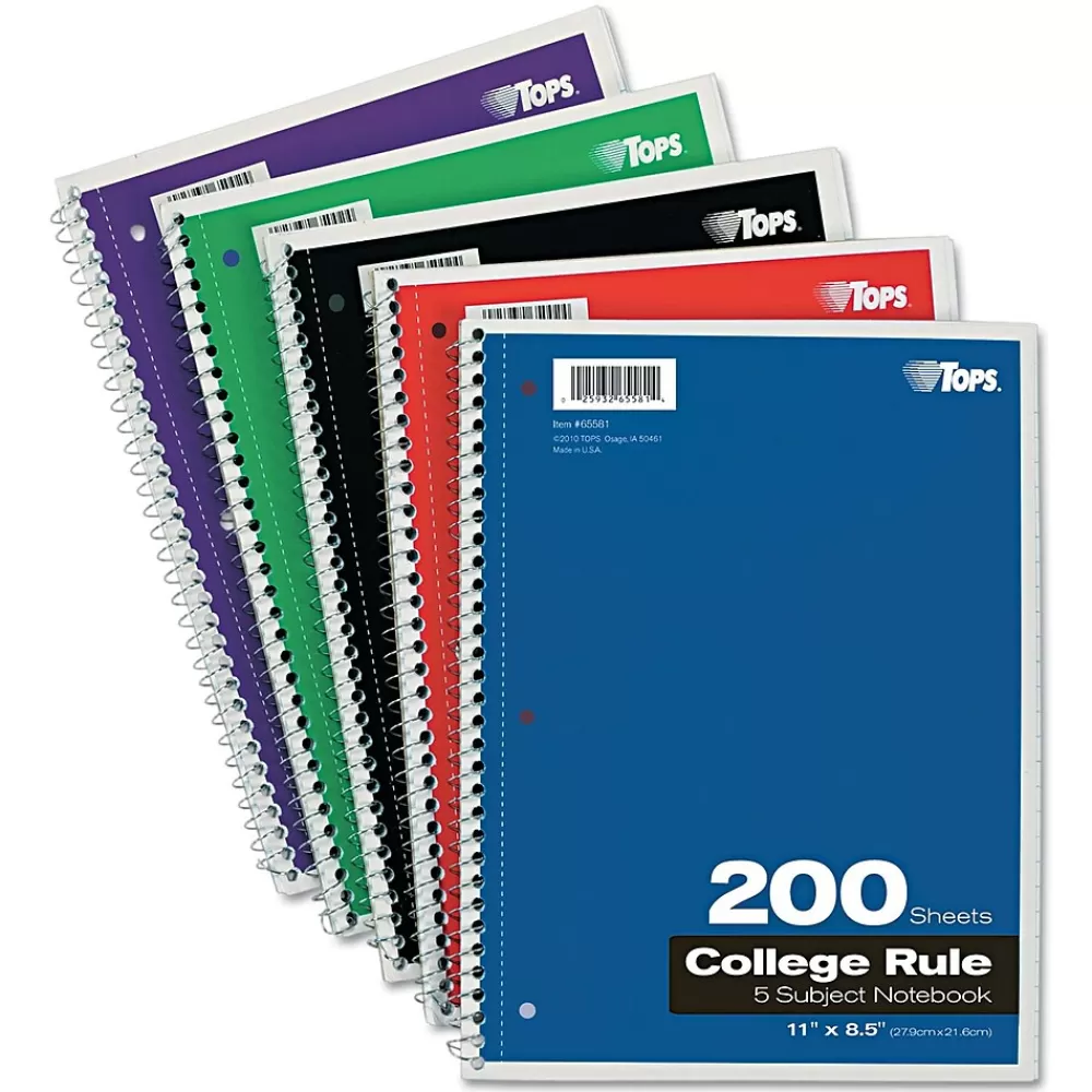 Oxford Subject Notebooks<5-Subject Subject Notebooks, 8.5" x 11", College Ruled, 200 Sheets, Each (65581)