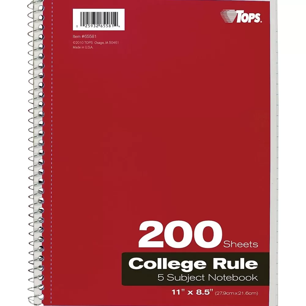 Oxford Subject Notebooks<5-Subject Subject Notebooks, 8.5" x 11", College Ruled, 200 Sheets, Each (65581)