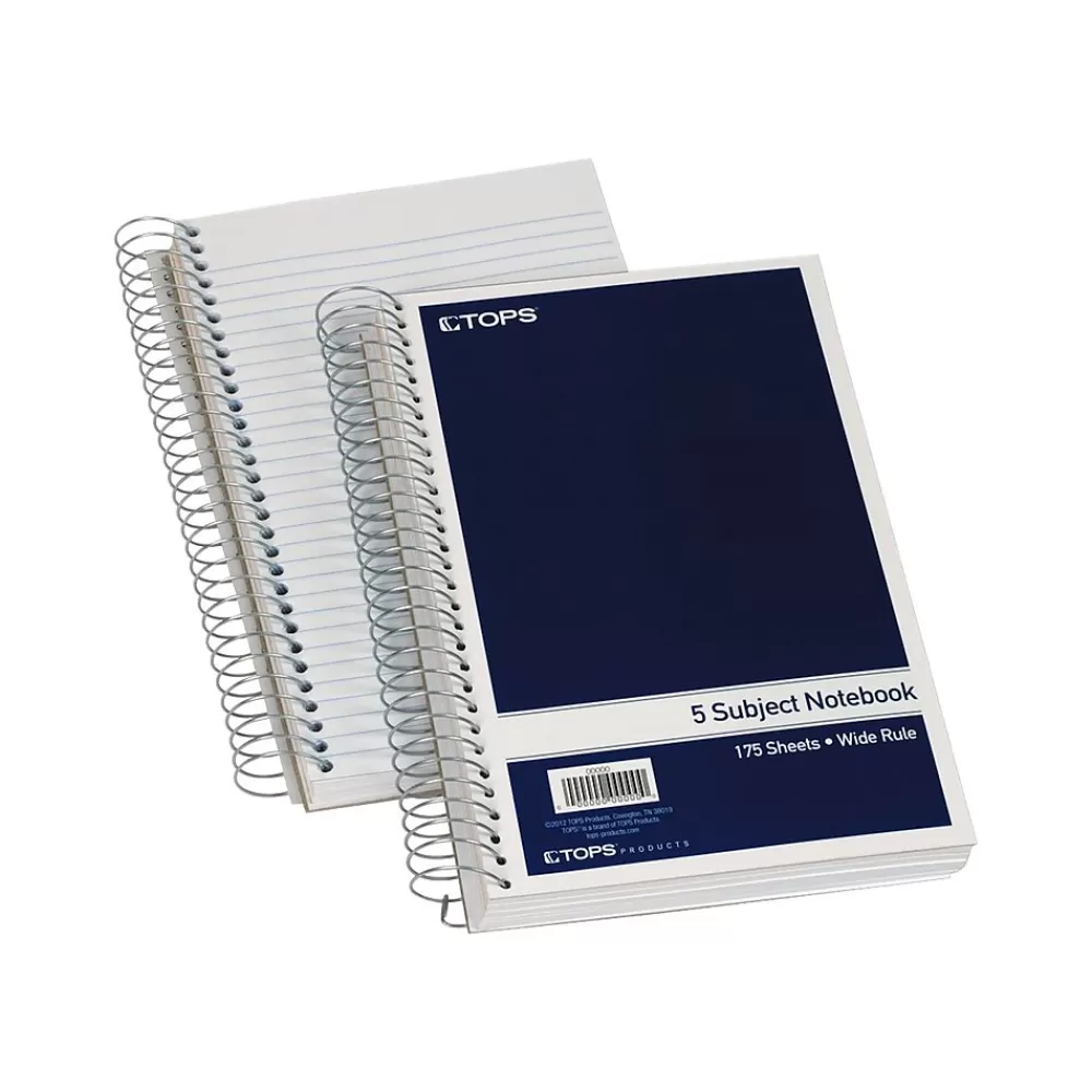 Oxford Subject Notebooks<5-Subject Subject Notebooks, 6" x 9.5", Wide Ruled, 175 Sheets, Blue (63859)
