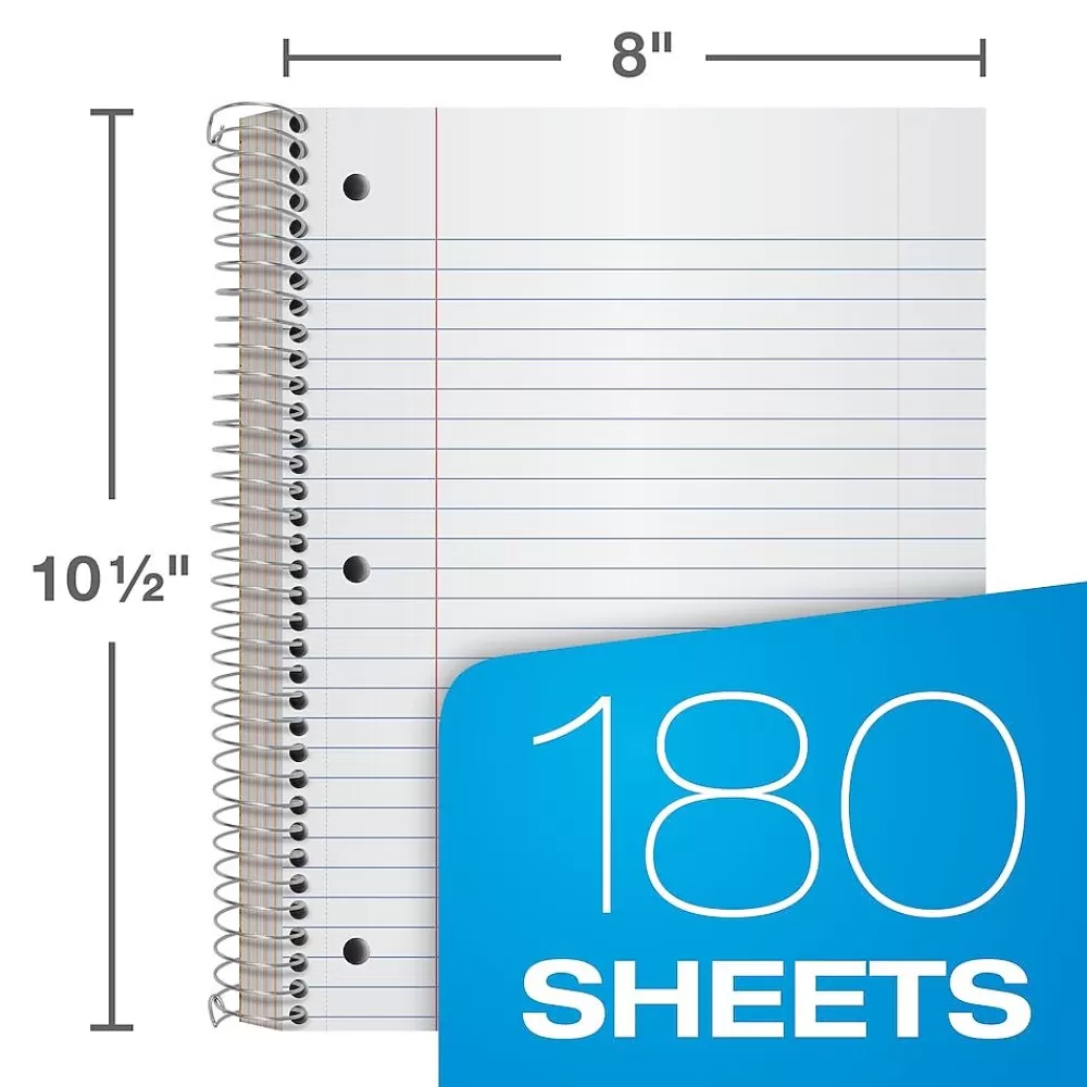 Oxford Subject Notebooks<5-Subject Subject Notebooks, 8" x 10.5", Wide Ruled, 180 Sheets, Each (65058)