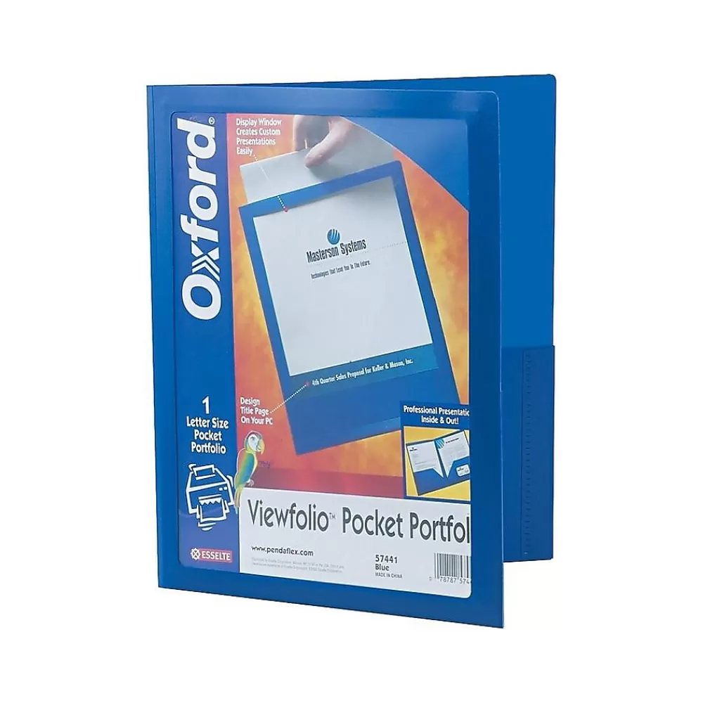 Oxford Pocket Folders<ViewFolio Twin Presentation Folder, Blue (OXF 57441)