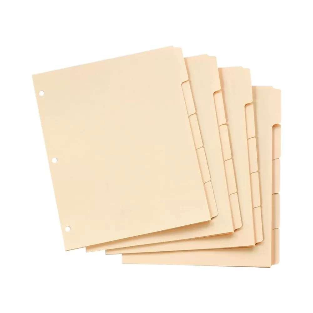 Oxford Dividers<Write-On Paper 5 Tab Dividers, Manila, 20 Sets/Box (13V)