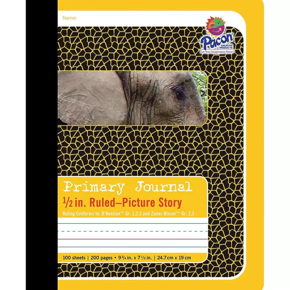 Pacon Composition Notebooks<Composition Notebooks, 9.75" x 7.5", College Ruled, 100 Sheets, Yellow (P2426)