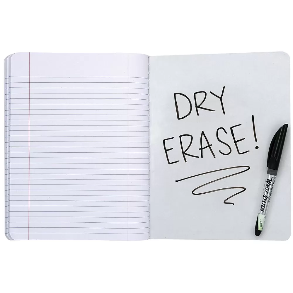 Pacon Composition Notebooks<Composition Notebooks, 9.75" x 7.5", Wide Ruled, 100 Sheets, Black, 6/Bundle (PACMMK37101DE-6)