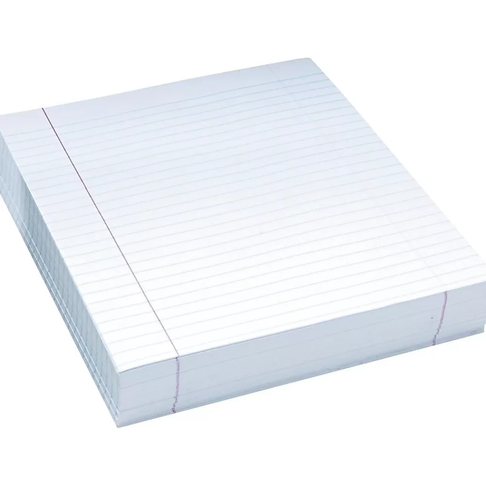 Pacon Filler Paper<Composition Paper, 3/8" Ruling with Red Margin, 8 1/2" x 11", 500 Sheets/Pk