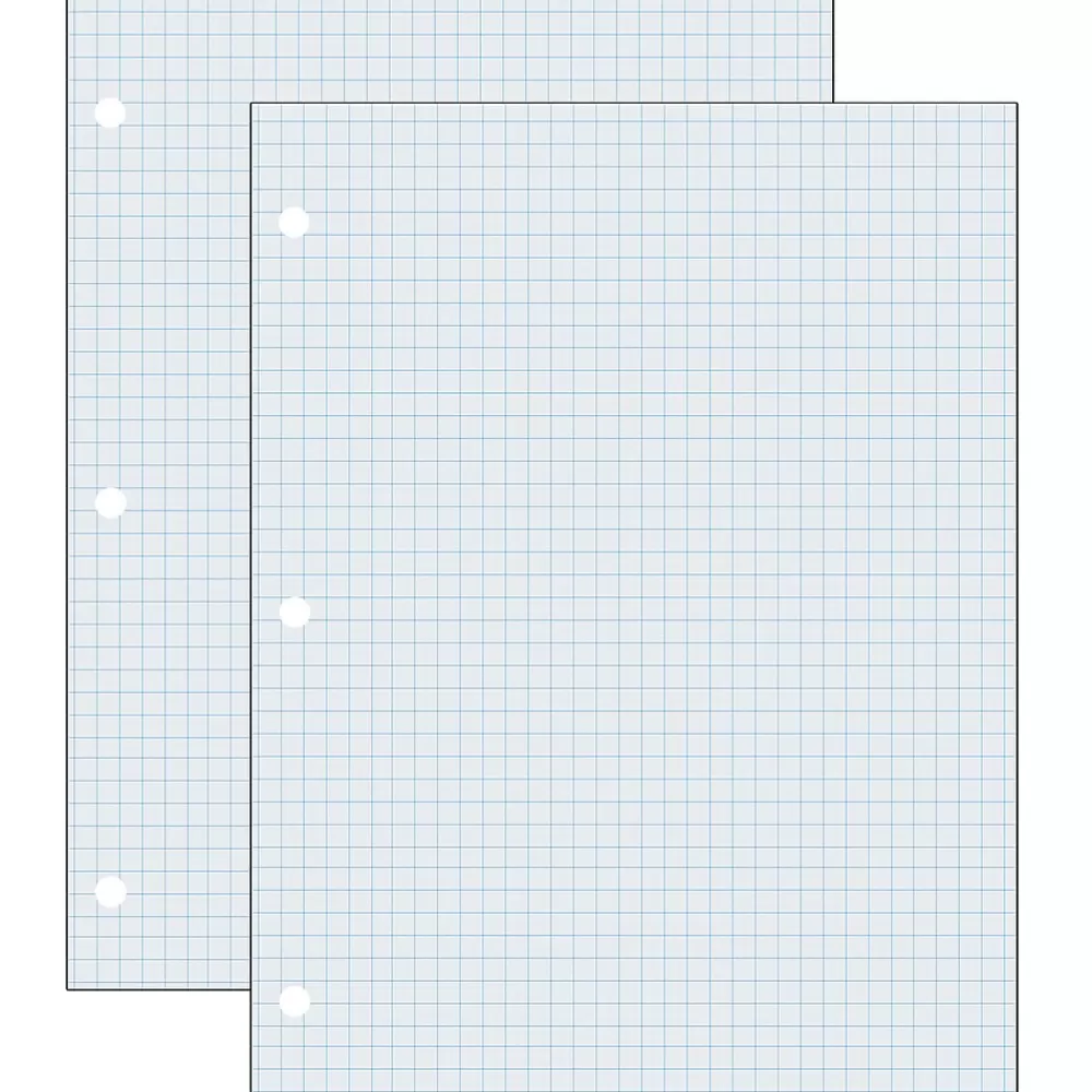 Pacon Filler Paper<Graph Paper, 8.5" x 11", 3-Hole Punched, 500 Sheets/Pack, 2 Packs/Bundle (PAC2414-2)