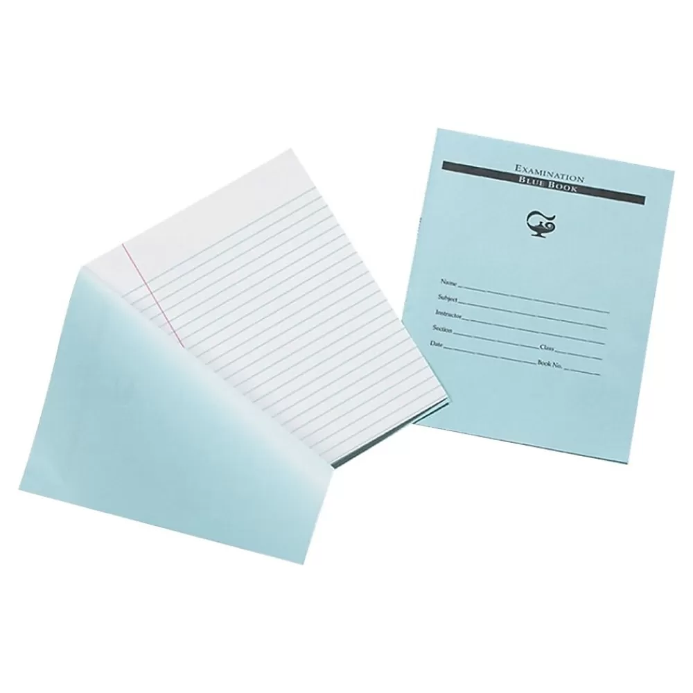 Pacon Notebooks<1-Subject Exam Notebook, 7" x 8.5", Wide Ruled, 12 Sheets, Blue (PBB7824)