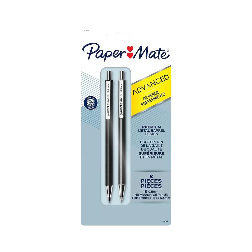 Paper Mate Pencils<Advanced Mechanical Pencil, 0.5mm, #2 Medium Lead, 2/Pack (2128211)