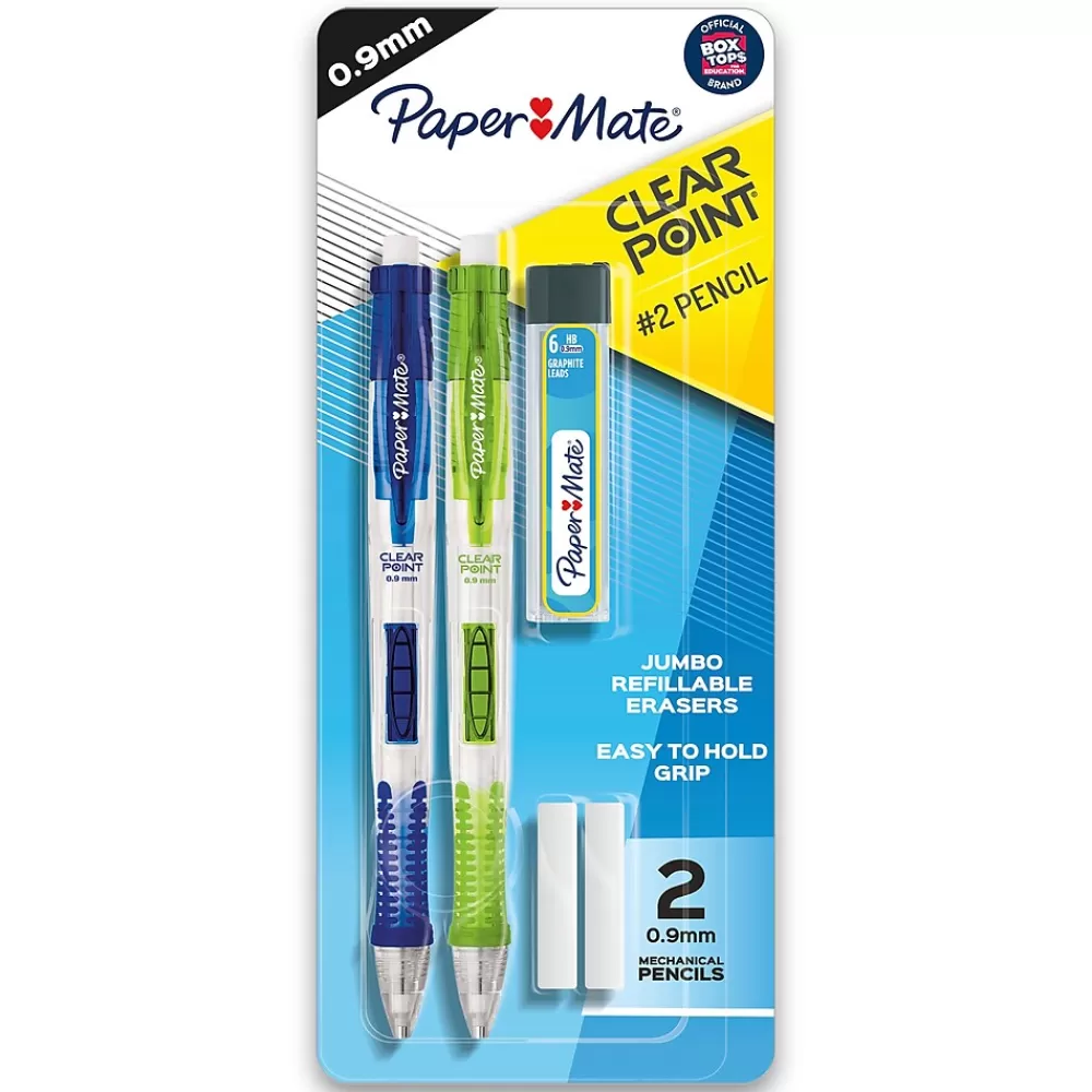 Paper Mate Pencils<Clearpoint Mechanical Pencil, 0.9mm, #2 Medium Lead, 2/Pack (1759214)