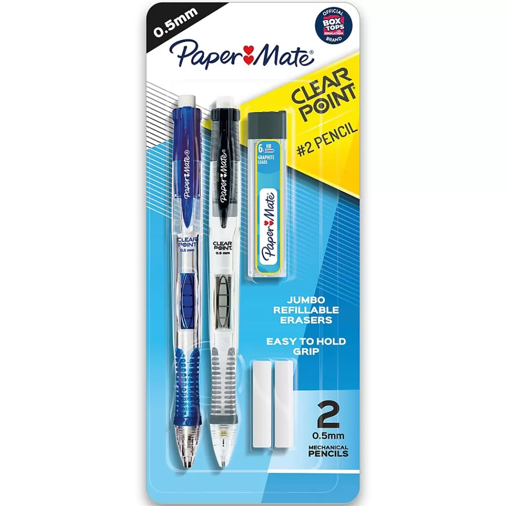 Paper Mate Pencils<Clearpoint Starter Mechanical Pencil, 0.5mm, #2 Medium Lead, 2/Pack (34666PP)
