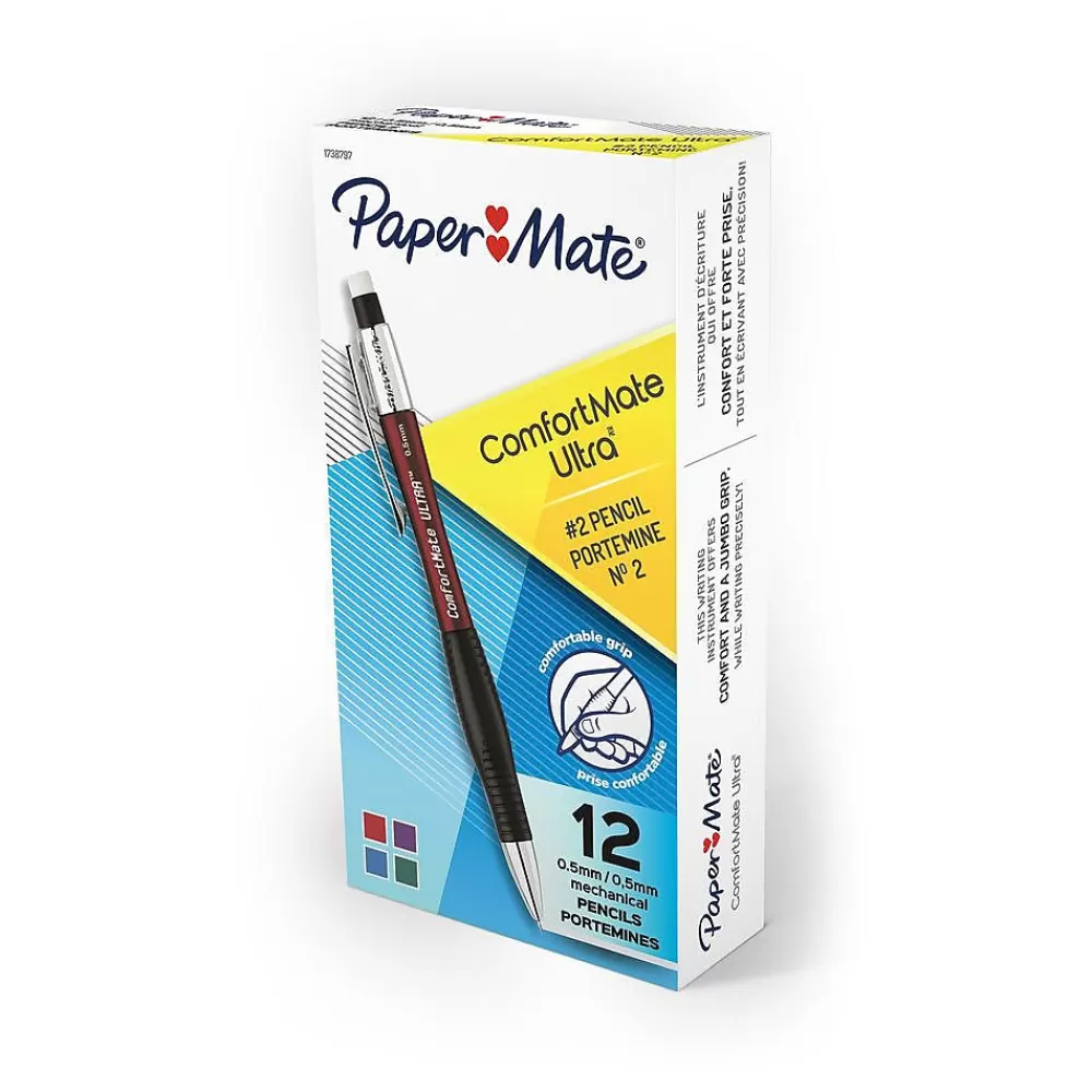 Paper Mate Pencils<Comfortmate Ultra Mechanical Pencil, 0.5mm, #2 Medium Lead, Dozen (1738797)