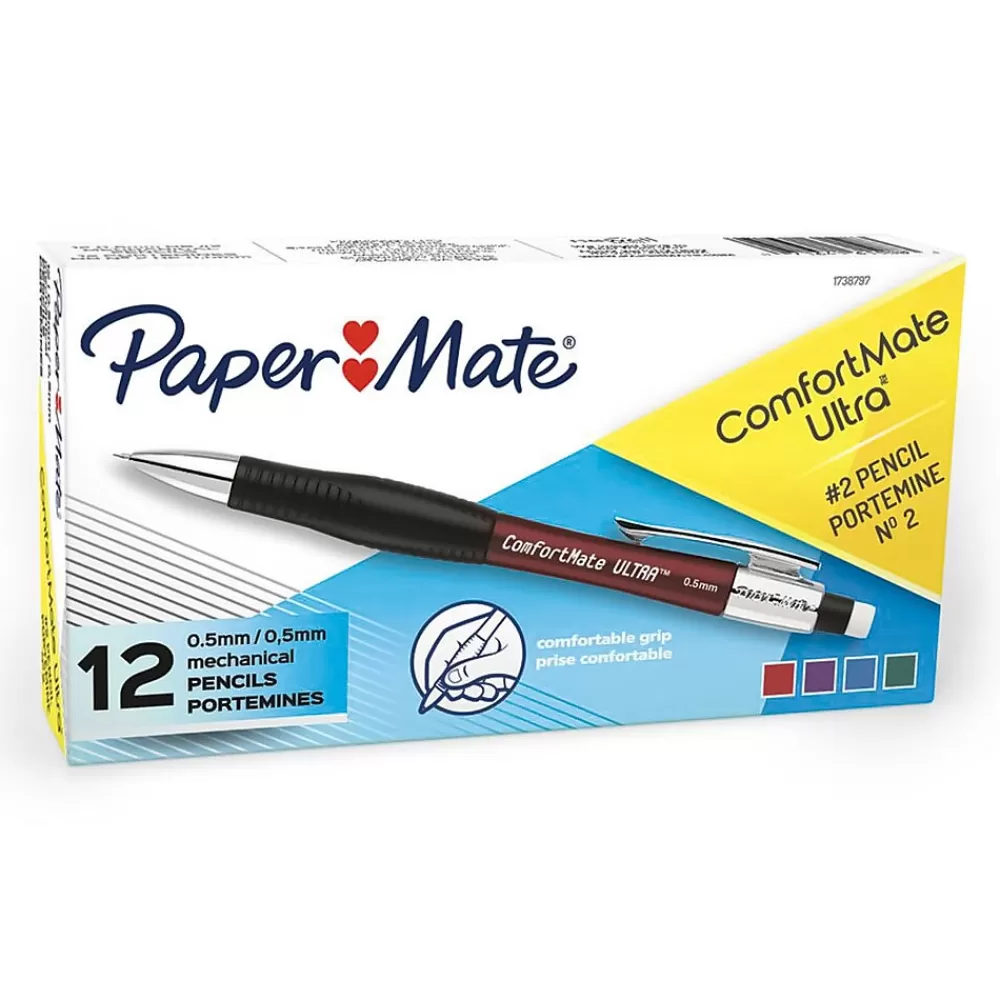 Paper Mate Pencils<Comfortmate Ultra Mechanical Pencil, 0.5mm, #2 Medium Lead, Dozen (1738797)