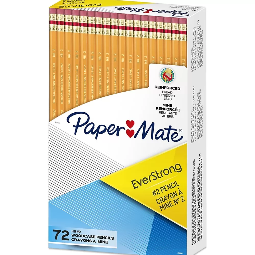 Paper Mate Pencils<EverStrong Wooden Pencil, 1.3mm, #2 Medium Lead, 72/Pack (2105642)