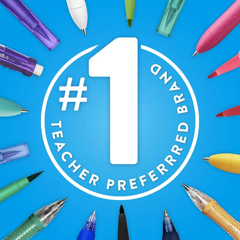 Paper Mate Pens<Flair Felt Pen, Medium Point, 0.7mm, Blue Ink, Dozen (8410152)