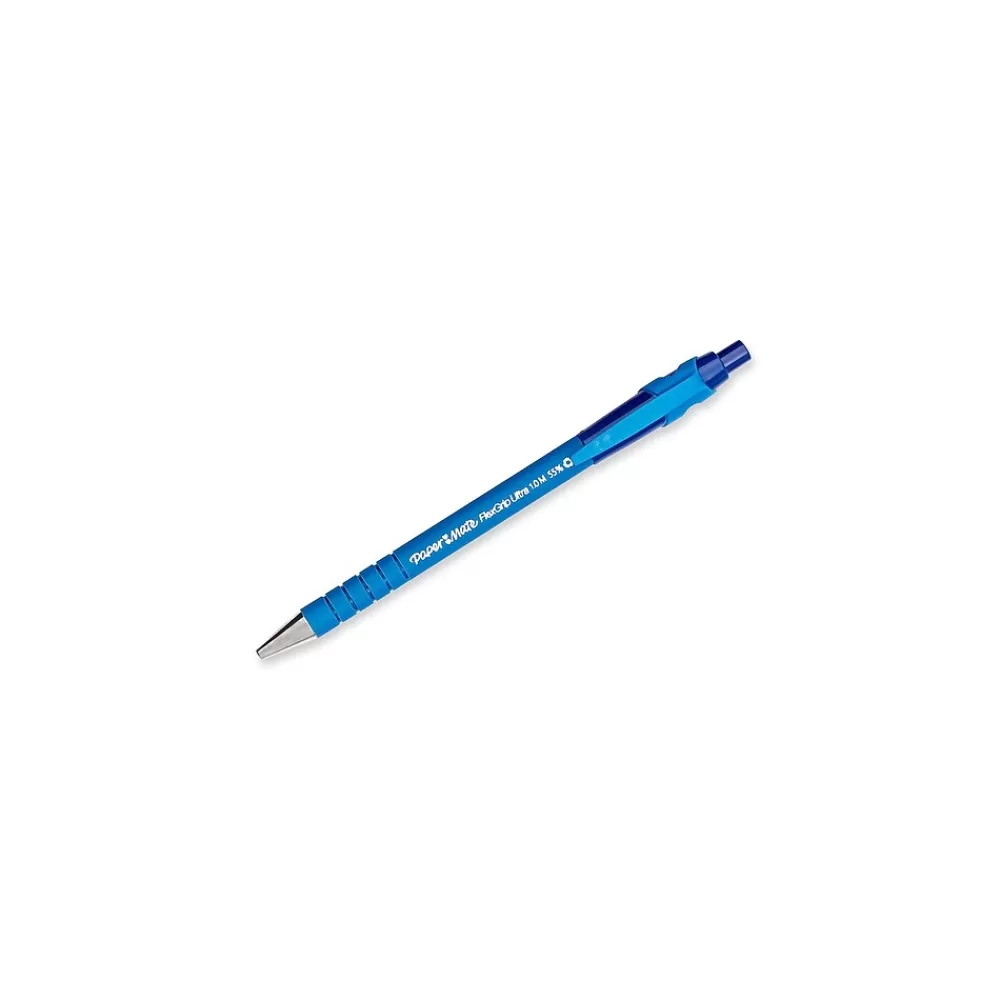 Paper Mate Pens<FlexGrip Ultra Retractable Ballpoint Pen, Medium Point, Blue Ink, 12/Pack (9510131)