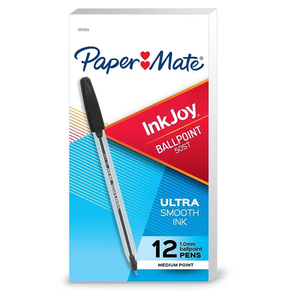 Paper Mate Pens<InkJoy 50ST Ballpoint Pen, Medium Point, Black Ink, Dozen (2013154)
