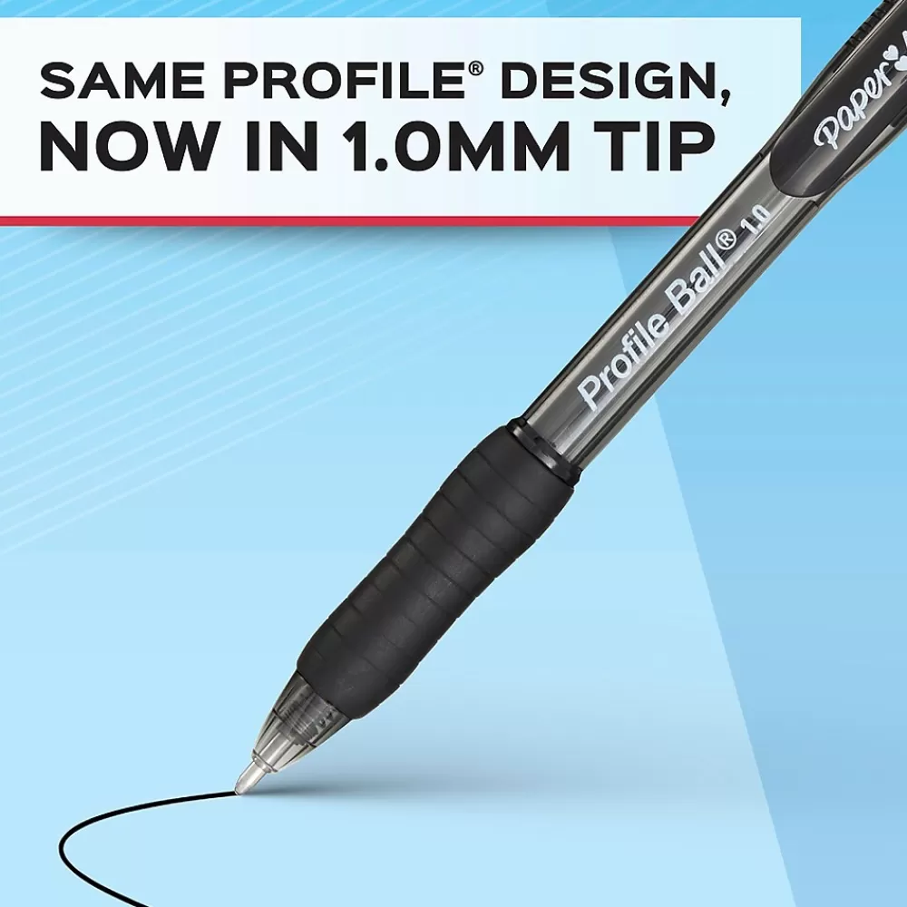 Paper Mate Pens<Profile Ballpoint Pen, Medium Point, Black Ink, 8 Pack (2095460)
