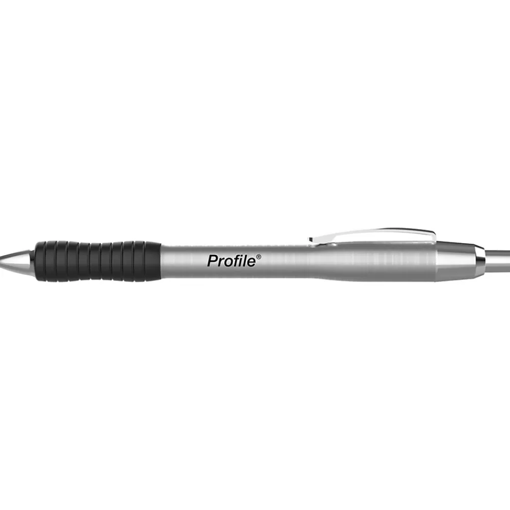 Paper Mate Pens<Profile Metal Barrel Retractable Ballpoint Pen, Medium Point, Black Ink, 2/Pack (2130513)