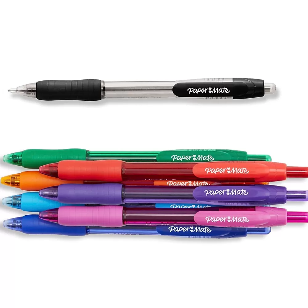 Paper Mate Pens<Profile Retractable Ballpoint Pen, Bold Point, Assorted Ink, 8/Pack (54549)