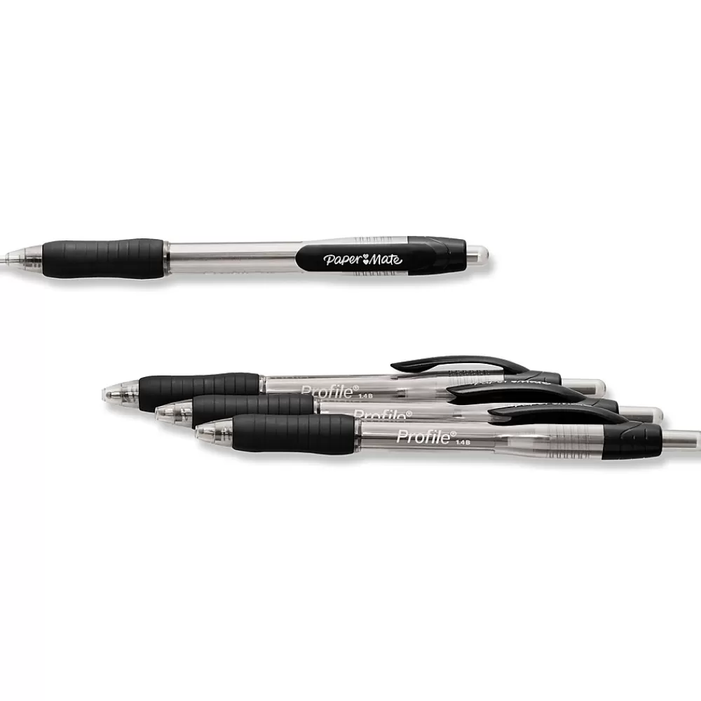 Paper Mate Pens<Profile Retractable Ballpoint Pen, Bold Point, Black Ink, 36/Pack (1231064)