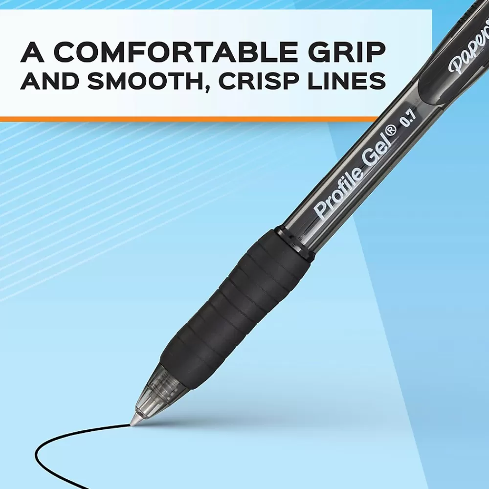 Paper Mate Pens<Profile Retractable Gel Pen, Medium Point, Assorted Ink, 4/Pack (2095469)