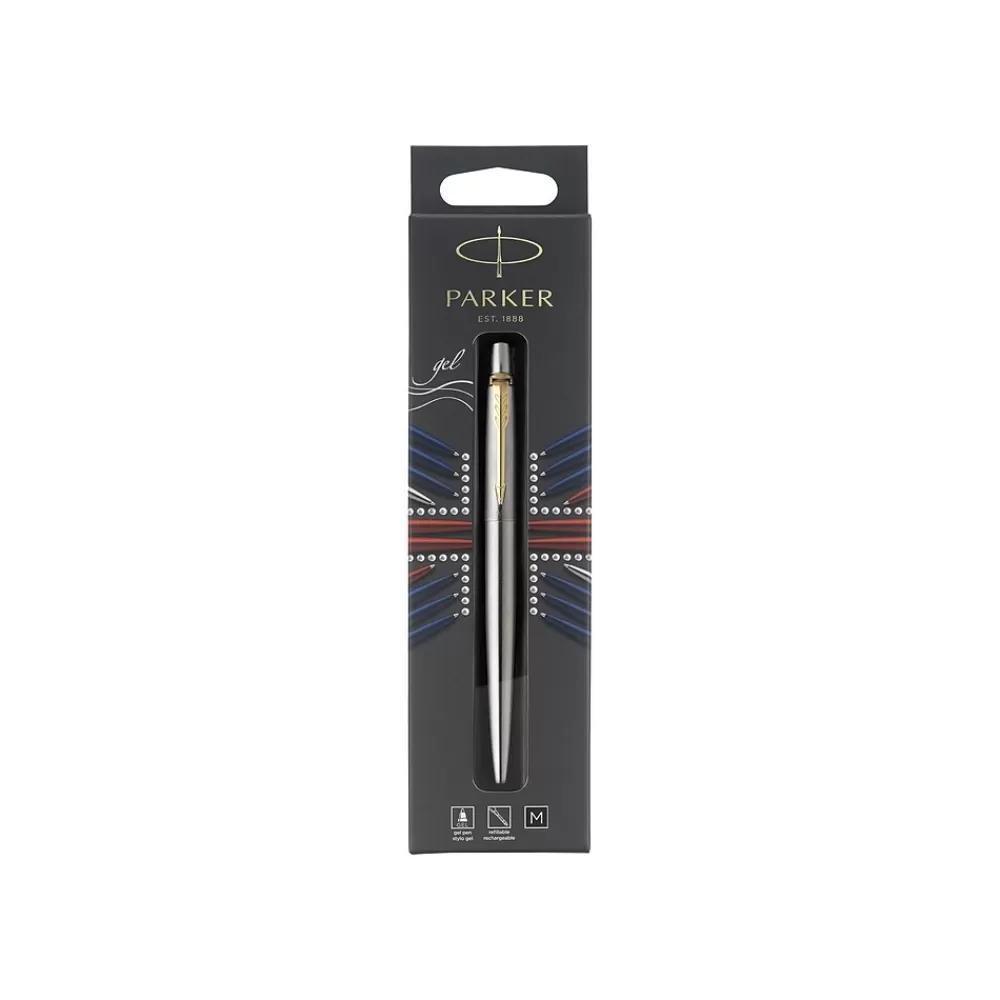 Parker Pens<Jotter Retractable Rollerball Pens, Medium Point, 0.7mm, Black Ink (2020672)