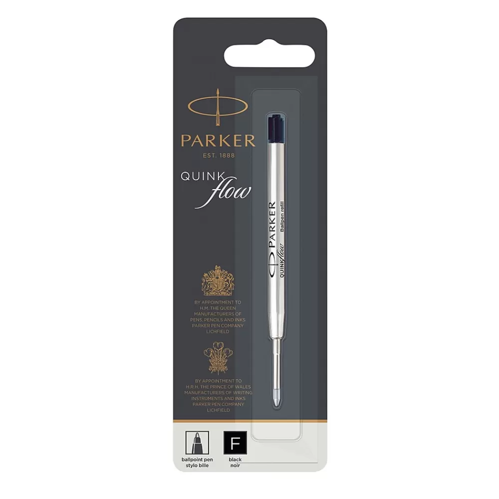Parker Pens<Quink Ballpoint Pen Ink Refill, Fine Tip, Black Ink (30315)
