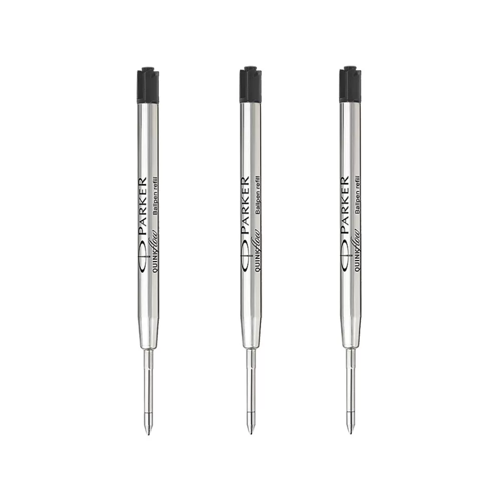 Parker Pens<Quinkflow Ballpoint Pen Refill, 0.7 mm, Medium Point, Black Ink, 3/Pack (2119151)