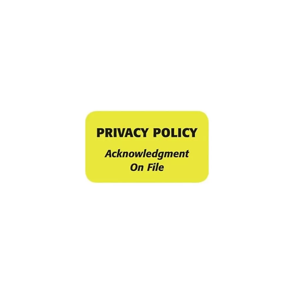 Medical Arts Press Labels<Patient Record Medical Labels, Privacy Policy, Fluorescent Chartreuse, 0.875 x 1.5 inch, 500 Labels