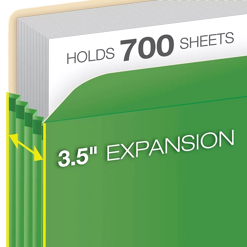 Pendaflex File Folders<® Colored File Pockets, 3.5", Letter, (1524EGRE)