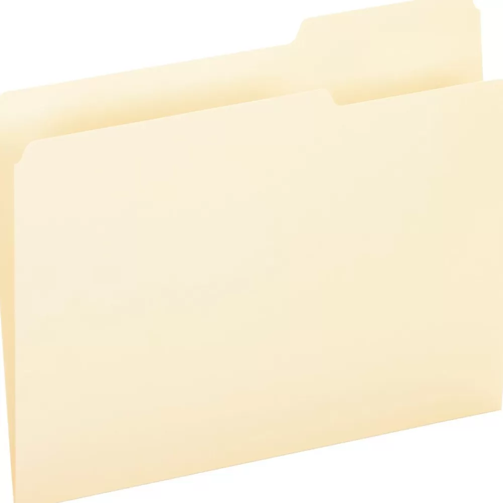 Pendaflex File Folders<Essentials File Folder, 3 Tab, Letter Size, Manila, 100/Box (PFX 752 1/3-3)