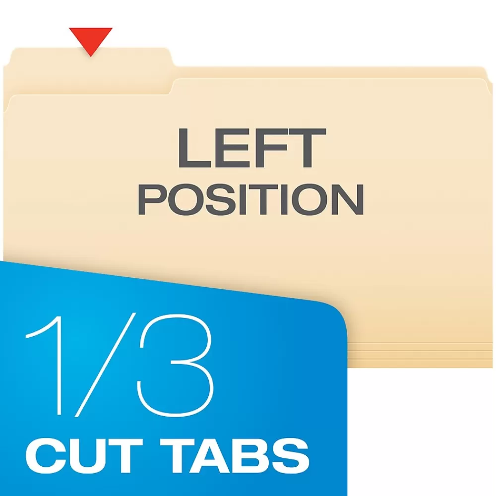 Pendaflex File Folders<File Folder, 1-Tab, Legal Size, Manila, 100/Box (753 1/3-1)