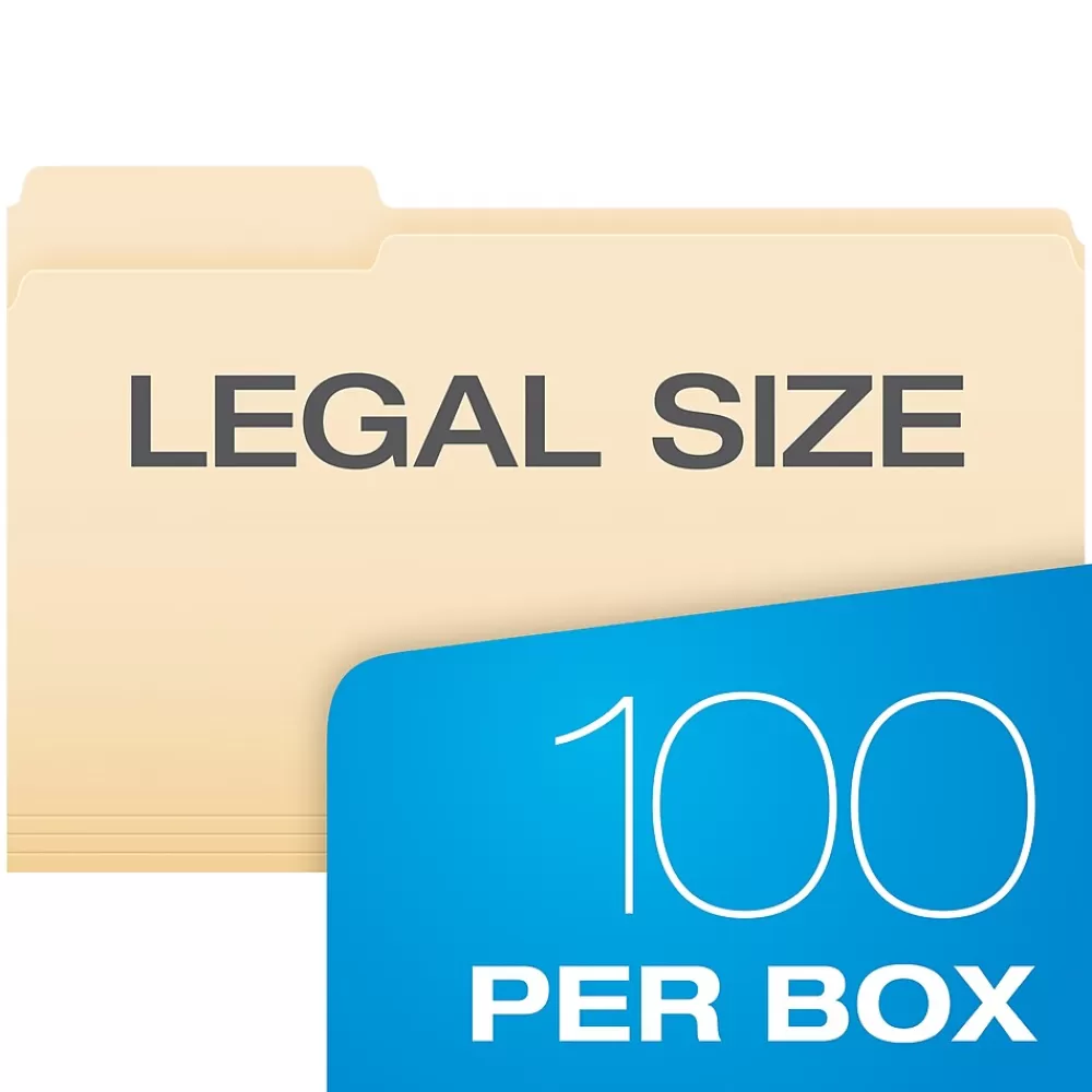 Pendaflex File Folders<File Folder, 1-Tab, Legal Size, Manila, 100/Box (753 1/3-1)
