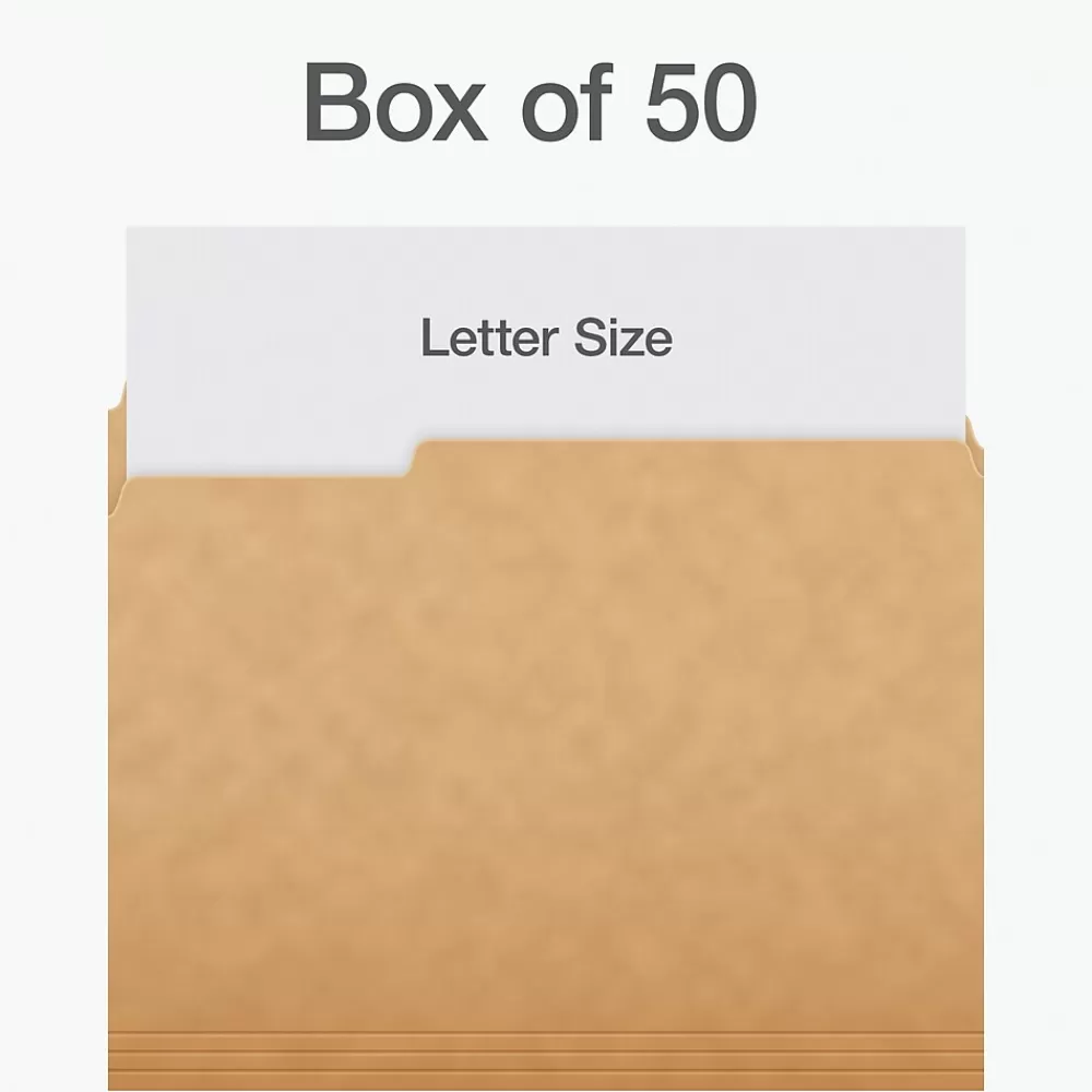 Pendaflex File Folders<Heavy Duty File Folder, 1/3-Cut Tab, Letter Size, 50/Box (1007030)