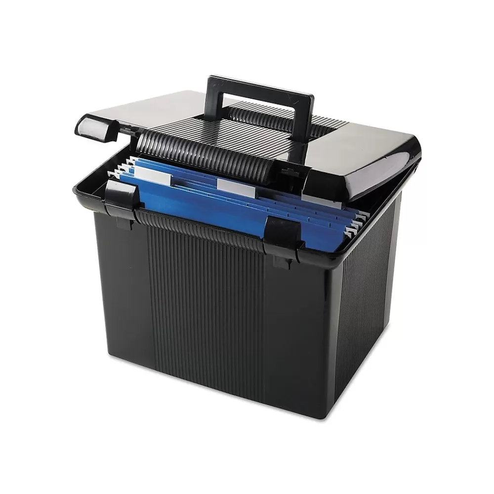 Pendaflex File Storage<Plastic Box, Letter Size, Black (PFX 41742)