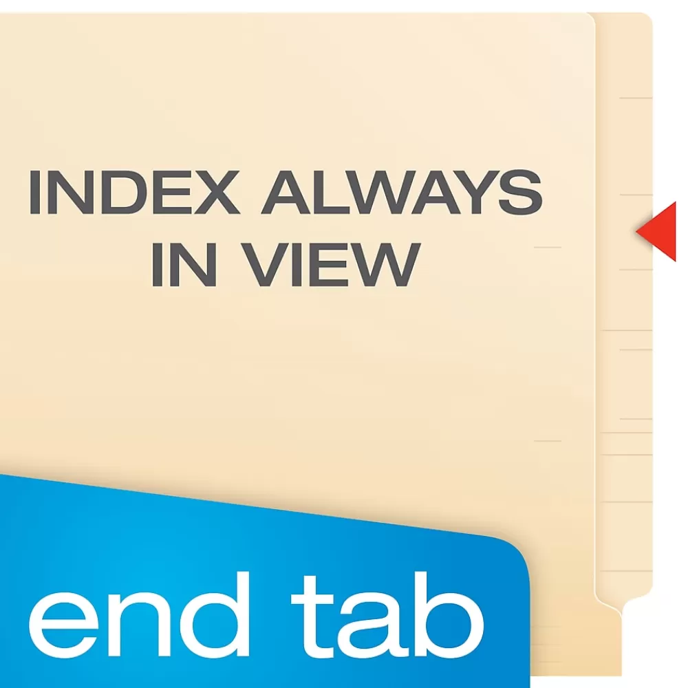 Pendaflex File Folders<Recycled End Tab File Folder, Straight Cut, Letter Size, Manila, 50/Box (H10U1)
