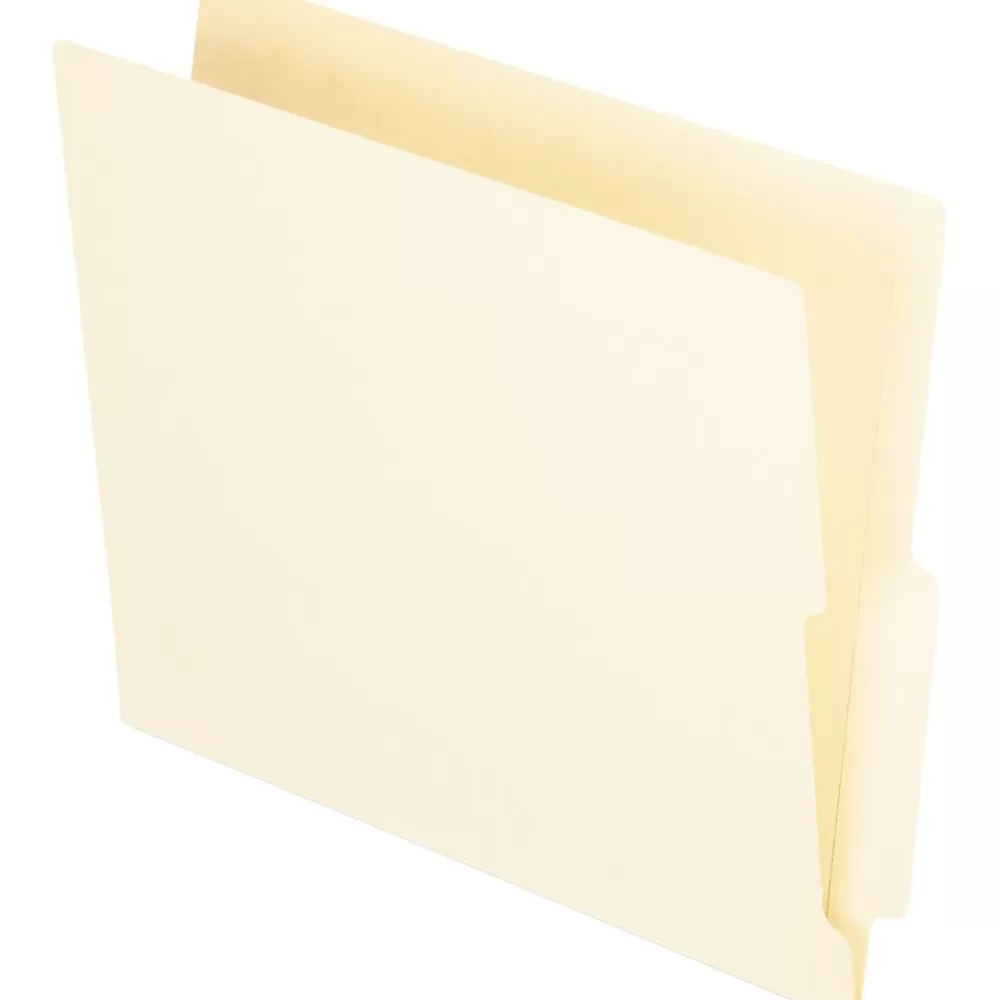 Pendaflex File Folders<Recycled End Tab File Folder, Straight Cut, Letter Size, Manila, 100/Box (PFX H114D)