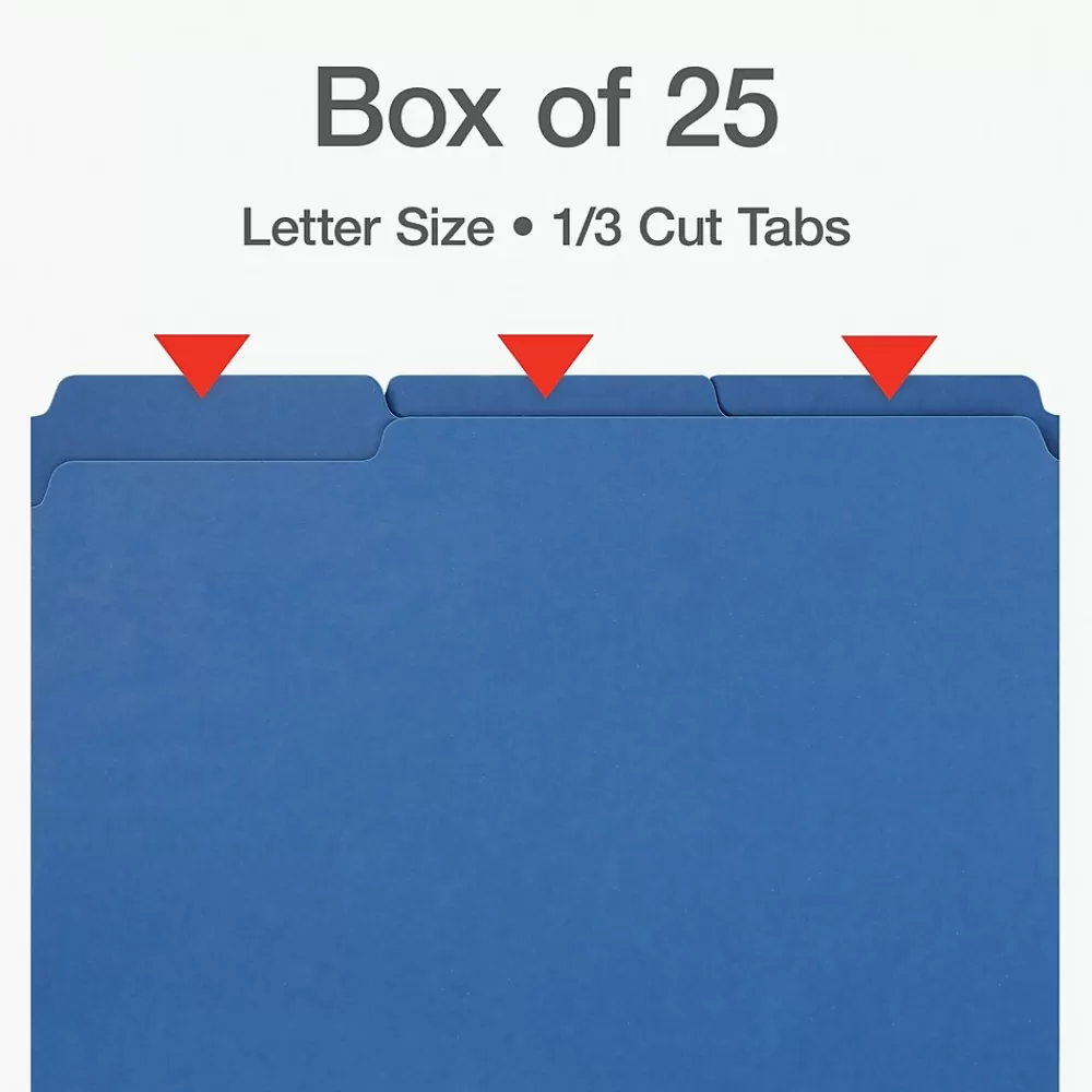 Pendaflex File Folders<Recycled File Folder, 1-Tab, Letter Size, Dark Blue, 25/Box (1007008)