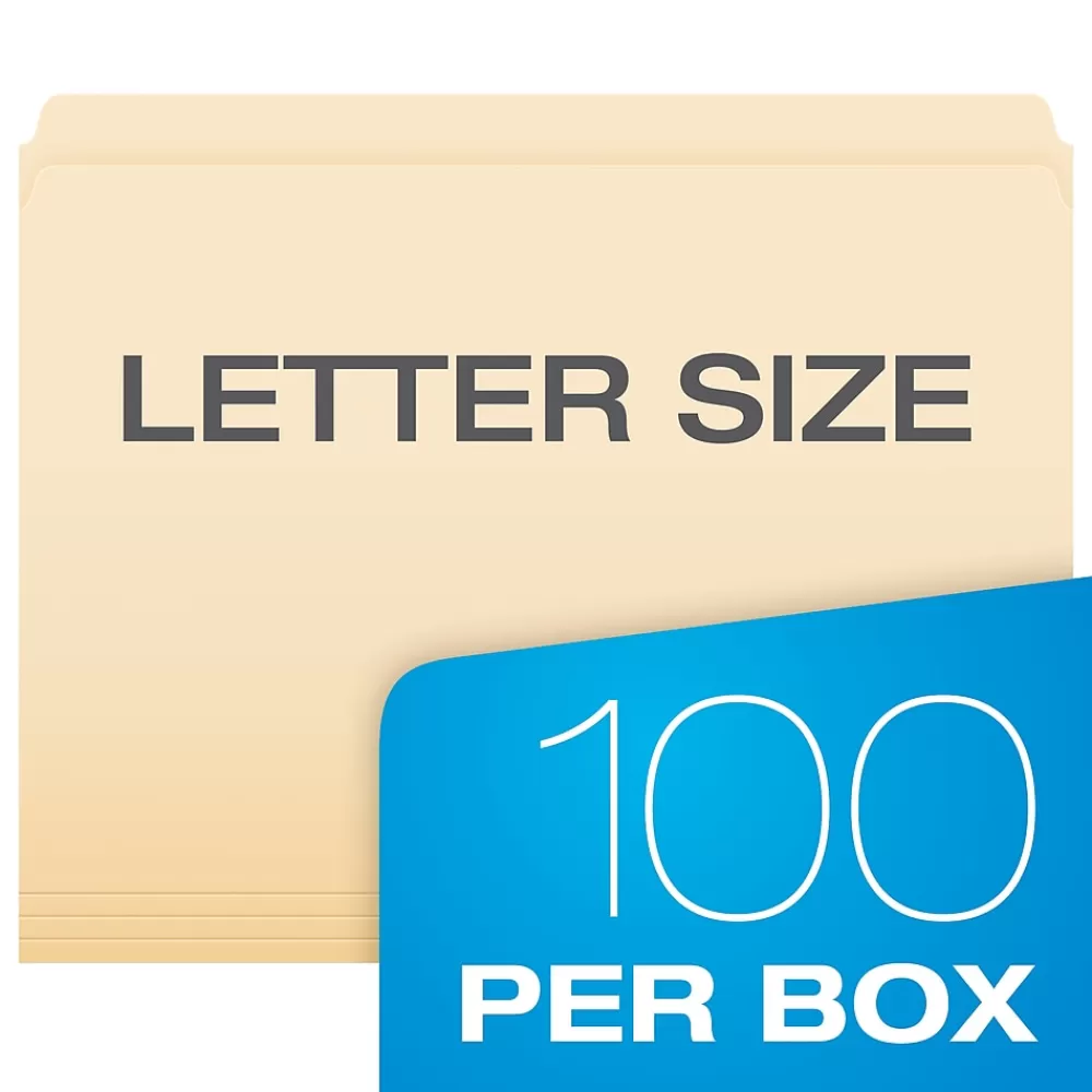 Pendaflex File Folders<Reinforced Top File Folders, Letter Size, Manila, 100/Box (R752)