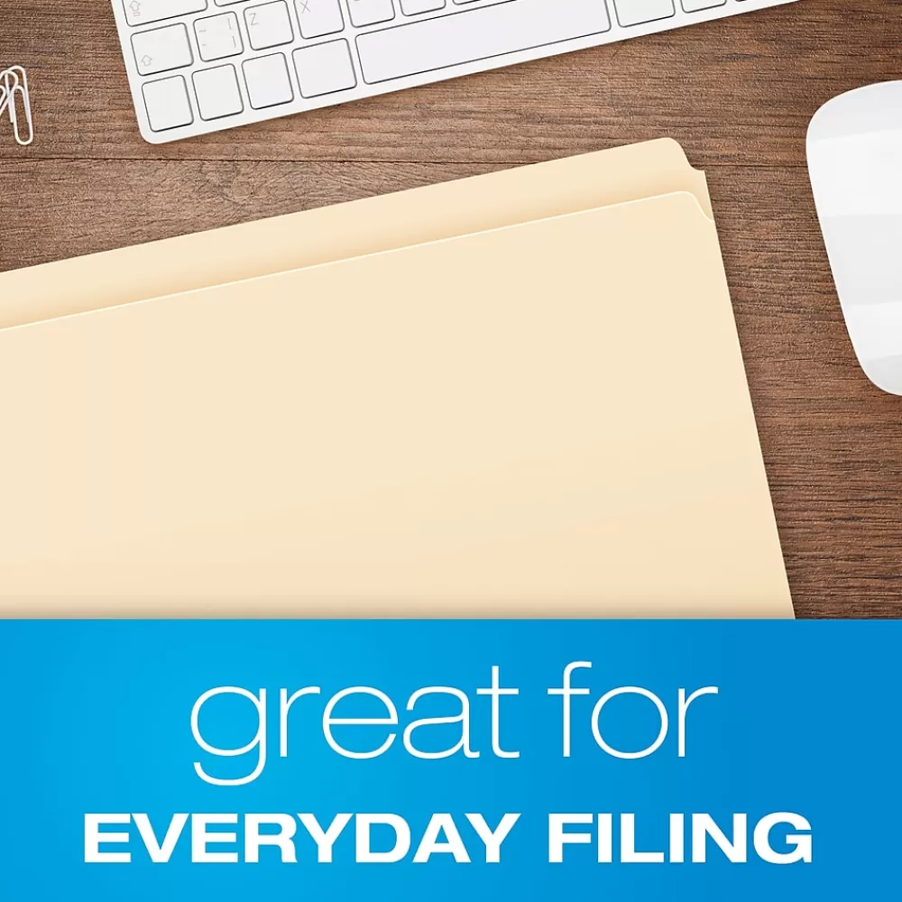 Pendaflex File Folders<Reinforced Top File Folders, Letter Size, Manila, 100/Box (R752)