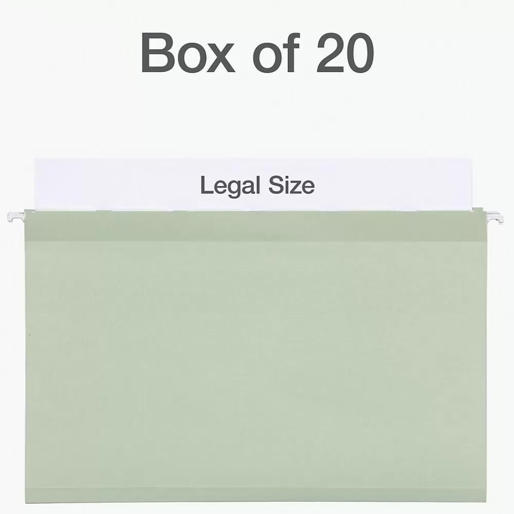 Pendaflex Hanging File Folders<Standard Reinforced Hanging File Folder, 6-Tab, Legal, Sage Green, 20/Box (1009464)