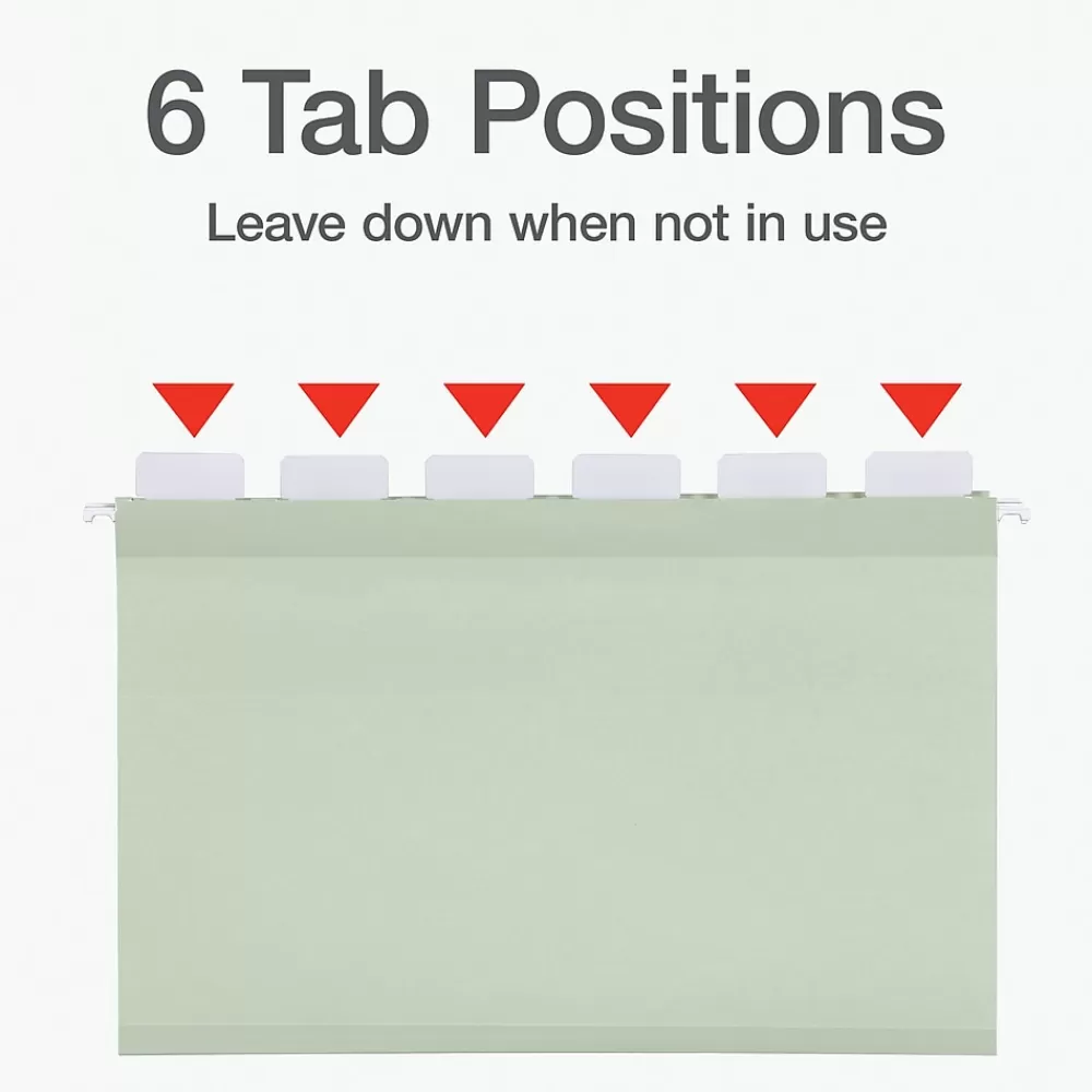 Pendaflex Hanging File Folders<Standard Reinforced Hanging File Folder, 6-Tab, Legal, Sage Green, 20/Box (1009464)