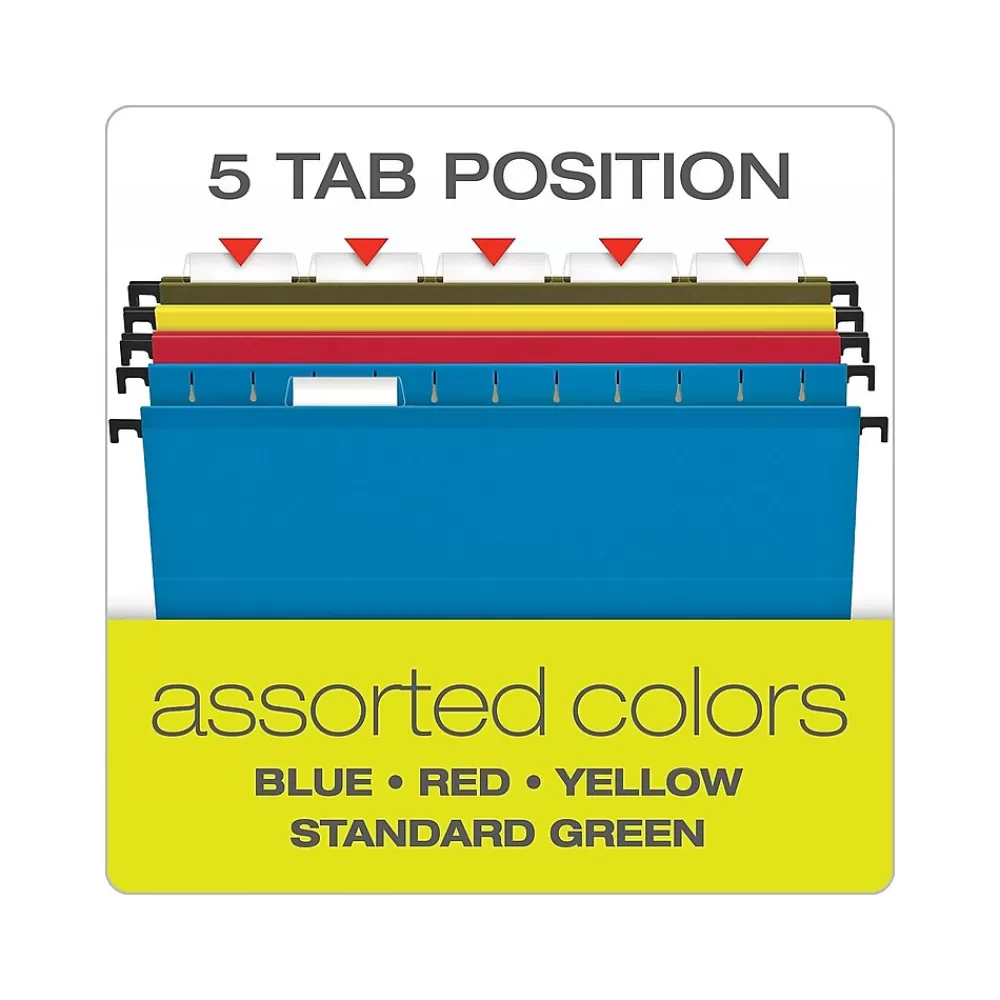 Pendaflex Hanging File Folders<SureHook Reinforced Extra Capacity Hanging File Folders, Letter Size, , 4/Pack (PFX 09213)