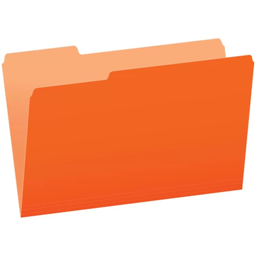 Pendaflex File Folders<Two-Tone File Folder, 3-Tab, Legal Size, , 100/Box (153 1/3 ORA)