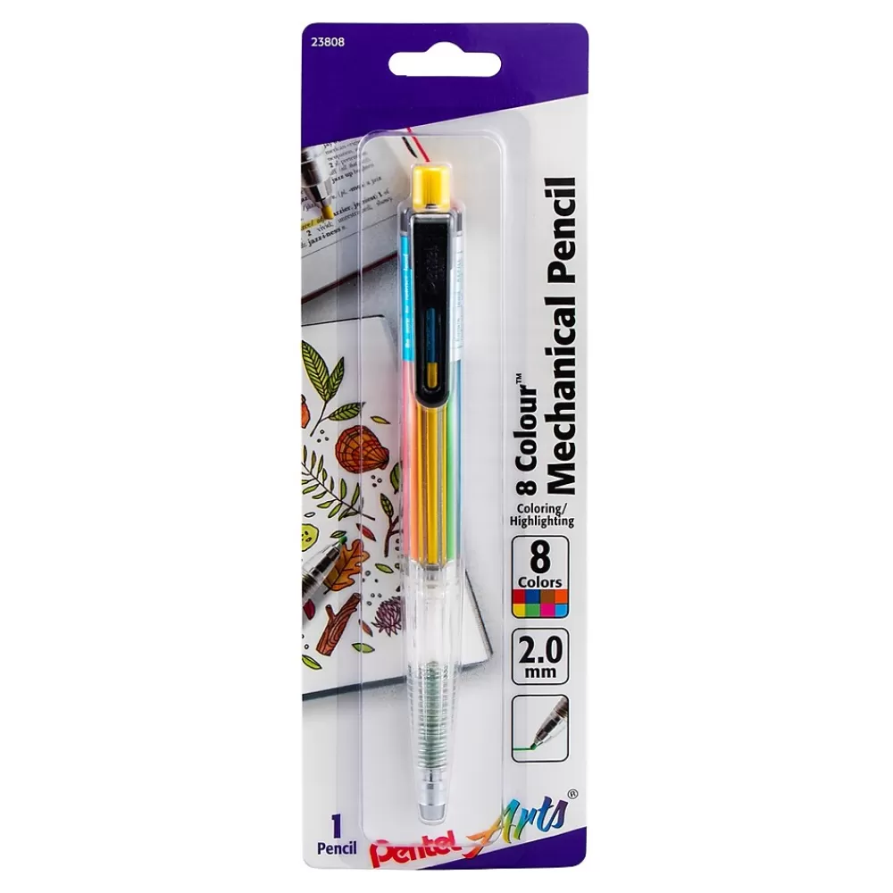 Pentel Pencils<8 Color Mechanical Pencil, 2.0mm (PTAPH158BP)